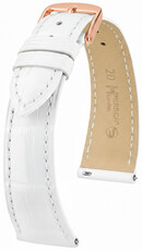 Lederband Hirsch London L 04307000-7, weiß, Alligatorleder, Länge L, Quick Release