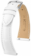Lederband Hirsch London L 04307009-2, weiß, Alligatorleder, Länge L, Quick Release