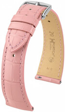 Leder-Uhrenarmband Hirsch London L 04307022-2, rosa, Alligatorleder, Länge L, Quick Release