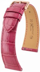Lederband Hirsch London L 04307024-7, rosa, Alligatorleder, Länge L, Quick Release