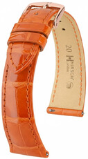 Leder-Uhrenarmband Hirsch London L 04307077-7, orange, Alligatorleder, Länge L, Quick Release