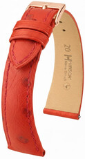 Lederband Hirsch Massai Ostrich 04262120-7, Rot, Straußenhaut, Quick Release