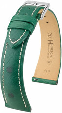 Lederband Hirsch Massai Ostrich 04262141-2, Grün, Straußenhaut, Quick Release