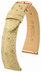 Lederband Hirsch Massai Ostrich 04262190-7, Beige, Straußenhaut, Quick Release