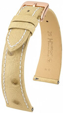Lederband Hirsch Massai Ostrich 04262191-7, Beige, Straußenhaut, Quick Release