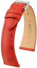Leder-Uhrenarmband Hirsch Massai Ostrich L 04262020-2, rot, Straußenleder, Länge L, Quick Release