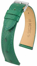 Uhrenarmband Hirsch Massai Ostrich L 04262040-2, grün, Straußenleder, Länge L, Quick Release