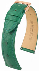 Leder-Uhrenarmband Hirsch Massai Ostrich L 04262040-7, grün, Straußenleder, Länge L, Quick Release