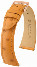 Leder-Uhrenarmband Hirsch Massai Ostrich L 04262075-7, braun, Straußenleder, Länge L, Quick Release