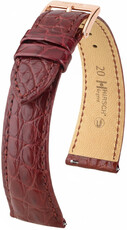 Leder-Uhrenarmband Hirsch Regent L 04107069-7, rot, Alligatorleder, Länge L, Quick Release