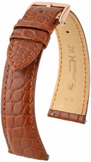 Leder-Uhrenarmband Hirsch Regent L 04107079-7, orange, Alligatorleder, Länge L, Quick Release