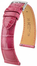Leder-Uhrenarmband Hirsch London L 04207024-2, rosa, Alligatorleder, Länge L, Quick Release