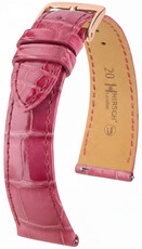 Leder-Uhrenarmband Hirsch London L 04207024-7, rosa, Alligatorleder, Länge L, Quick Release