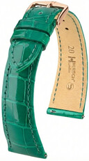 Leder-Uhrenarmband Hirsch London L 04207040-7, grün, Alligatorleder, Länge L, Quick Release