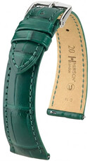 Leder-Uhrenarmband Hirsch London L 04207049-2, grün, Alligatorleder, Länge L, Quick Release