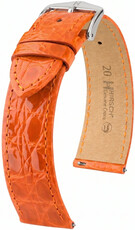 Lederband Hirsch Genuine Croco 01808176-2, orange, Krokodilhaut, Quick Release