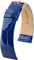 Leder-Uhrenarmband Hirsch Prestige L 02207082-7, blau, Alligatorleder, Länge L, Quick Release