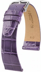 Leder-Uhrenarmband Hirsch Prestige L 02207084-2, violett, Alligatorleder, Länge L, Quick Release