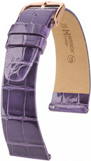Leder-Uhrenarmband Hirsch Prestige L 02207084-7, violett, Alligatorleder, Länge L, Quick Release