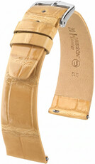 Leder-Uhrenarmband Hirsch Prestige L 02207090-2, beige, Alligatorleder, Länge L, Quick Release