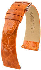 Lederband Hirsch Prestige 02208176-7, orange, Krokodilhaut, Quick Release