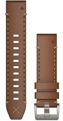 Leder-Uhrenarmband Garmin 22mm (für Garmin Fenix 8/7/6 (47mm), Epix 2 u. a.), braun V2, QuickFit, 010-12738-04