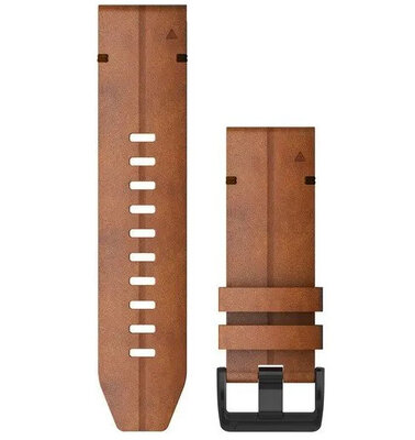 Lederband Garmin 26mm (für Garmin Fenix 8/7X/6X (51mm), Tactix u.a.), Braun, QuickFit, 010-12864-05