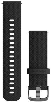 Silikon-Uhrenarmband Garmin 18 mm (für Venu 2S, Vívoactive 4S, Vívomove 3S), schwarz, Quick Release, + verlängerter Teil, 010-12932-01