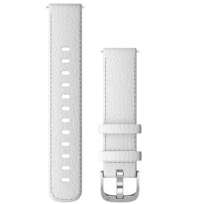 Lederband Garmin 18mm (pro Venu 2S, Vívoactive 4S, Vívomove 3S), Weiß V2, Quick Release