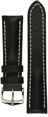 Schwarzes Lederband Hirsch Heavy Calf L 01475050-2 (Teletina)