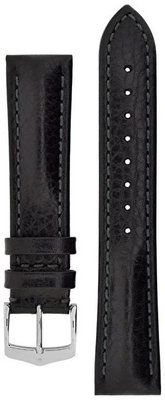 Lederband Hirsch Lucca L 04902050-2, schwarz, Kalbsleder, Länge L, Quick Release
