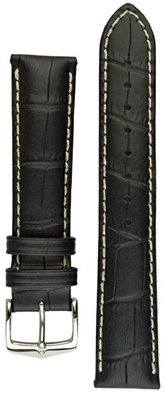 Lederband Hirsch Modena L 10302850-2, schwarz, Kalbsleder, Länge L, Quick Release