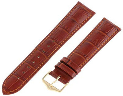Leder-Uhrenarmband Hirsch Duke L 01028070-1, braun, Kalbsleder, Länge L, Quick Release