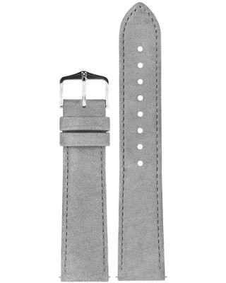 Leder-Uhrenarmband Hirsch Osiris L 03433030-2, grau, Kalbsleder, Länge L, Quick Release
