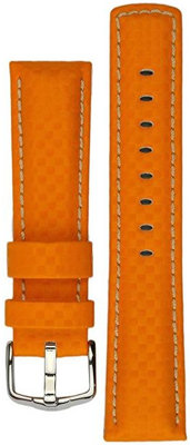Lederband Hirsch Carbon L 02592076-2, orange, Kalbsleder, Länge L, Quick Release