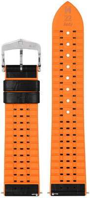 Lederband Hirsch Andy L 0927628050-2, schwarz, Kalbsleder/natürlicher Kautschuk, Länge L, Quick Release