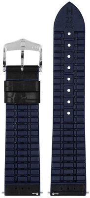 Lederband Hirsch Andy L 0928028050-2, schwarz, Kalbsleder/natürlicher Kautschuk, Länge L, Quick Release