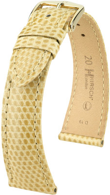 Beige Lederband Hirsch London M 04366190-1 (Eidechsenleder) Hirsch Auswahl