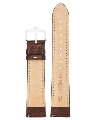 Leder-Uhrenarmband Hirsch Boston M 01302110-2, braun, Kalbsleder, Länge M, Quick Release