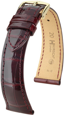 Burgunderfarbenes Lederband Hirsch London L 04307060-1 (Alligatorleder) Hirsch selection