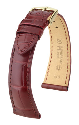 Burgunderfarbenes Lederband Hirsch London L 04307069-1 (Alligatorleder) Hirsch selection