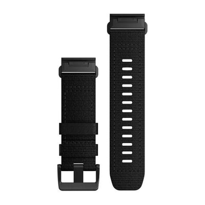Nylon-Uhrenarmband Garmin 26mm (für Garmin Fenix 8/7X/6X (51mm), Tactix u. a.), schwarz, QuickFit, 010-13010-00