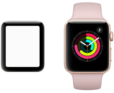 Schützendes 3D-Glas Mosh Tempered Glass Protector 0.5mm für Apple Watch Series 3 42mm