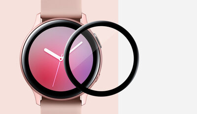 Schützendes 3D-Glas Mosh Tempered Glass Protector 0.5mm pro Samsung Galaxy Watch Active2 40mm