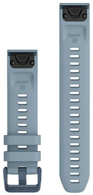 Silikon-Uhrenarmband Garmin 20mm (für Garmin Fenix 8/7S/6S (43mm) u.a.), blau, QuickFit + Verlängerungsstück, 010-13029-00
