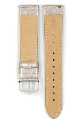 Lederband Hirsch Duke Metallic M 01027130-2, Grau, Kalbsleder, Länge M, Quick Release