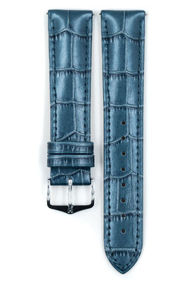 Lederband Hirsch Duke Metallic M 01027180-2, Blau, Kalbsleder, Länge M, Quick Release