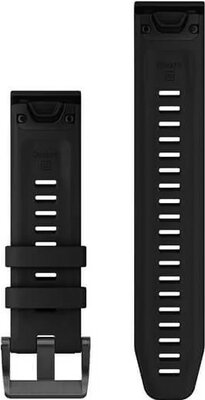 Silikon-Uhrenarmband Garmin 22mm (für Garmin Fenix 8/7/6 (47mm), Epix 2 u.a.), schwarz, QuickFit, + verlängertes Bandteil, 010-13113-02