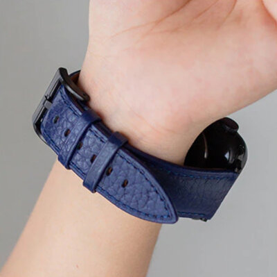 Leder-Uhrenarmband Ricardo (für Apple Watch 42/44/45/49mm), blau