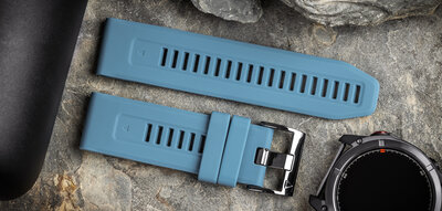 Silikon-Uhrenarmband Ricardo 26mm (für Garmin Fenix 8/7X/6X (51mm), Tactix u. a.), blau V1, QuickFit